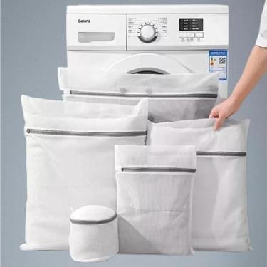 Imagem de Kit 5 Sacos para Lavar Roupas Delicadas na Máquina de Lavar, Duráveis | Proteção Total Contra Danos e Desgaste | Zíper Reforçado | Perfeito para Roupas Íntimas – Qualidade Premium