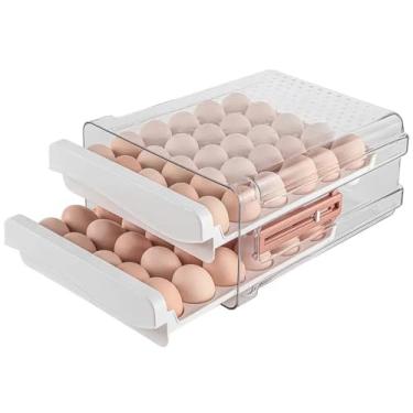 Imagem de Organizador de Ovos Capacidade para até 40 Ovos para Geladeira Empilhável com 2 camadas, Porta Ovos Transparente com Proteção Anti-Quebra e Economia de Espaço