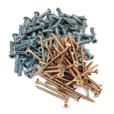 Imagem de Kit 50 parafusos phiplips 4,5x50 + 50 bucha 06 vonder