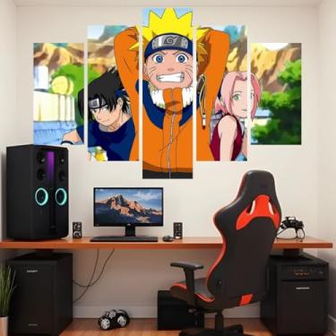 Imagem de Quadro decorativo Mosaico Anime - 5 peças - Sasuke, Kakashi, Akatsuki, Itachi, Hokage - 00 (01)