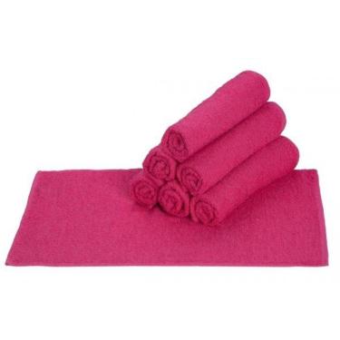 Imagem de Kit 10 Toalha De Manicure E Pedicure 28x45cm Salão Beleza P/unha Rosa