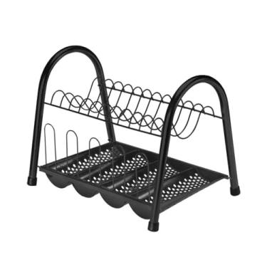 Imagem de Escorredor Duplo com Bandeja para Talheres Arthi | Compacto e Funcional | Design Moderno | Organização Prática | Conforto na Higienização | Aço Durável | Versátil | Cozinha Bem Equipada