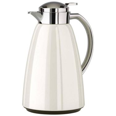 Imagem de Garrafa Térmica de 1 Litro Revestida de Vidro, Aço Inoxidável, Emsa, Branca