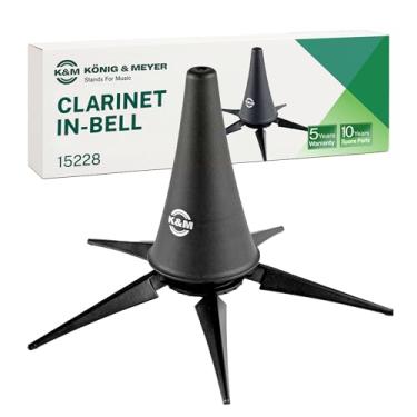 Imagem de K&M König & Meyer 15228.000.55 Suporte portátil para clarinete em campainha - Base dobrável leve de 5 pernas - Serve para clarinetes A e B - Base segura estável - Grau profissional - Feito na Alemanha