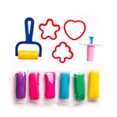 Imagem de Kit Massinha Leo&Leo com 6 Cores e Acessórios para Brincadeiras Criati