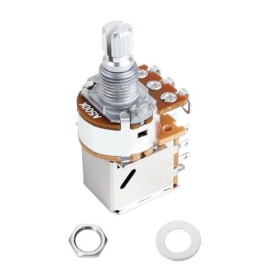 Imagem de Banworks Potenciômetros de alumínio A500K M8 Thread Push Pull para guitarra de tamanho métrico com 18 estrias (15 mm de comprimento) Potenciômetros cônicos de áudio para guitarras elétricas Squier