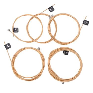 Imagem de RiToEasysports Cordas de Baixo, Substituição de Baixo de 5 Cordas, Corda de Guitarra de Metal Profissional para Tons Quentes Claros, Fácil de Instalar e Substituir