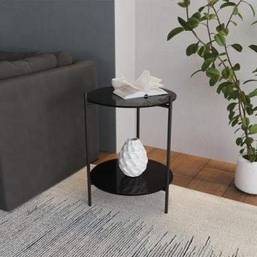 Imagem de Mesa Lateral Industrial Premium Marbella Preta - IRON WOOD