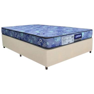 Imagem de Cama Box Bege + Colchão D20 GAZIN SONOLAR SUPREME 88x188x51cm 100% ESPUMA INMETRO