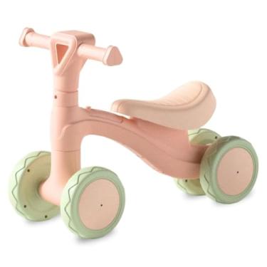 Imagem de Bicicleta de Equilíbrio Infantil Sem Pedal Andador 4 Rodas (Rosa)