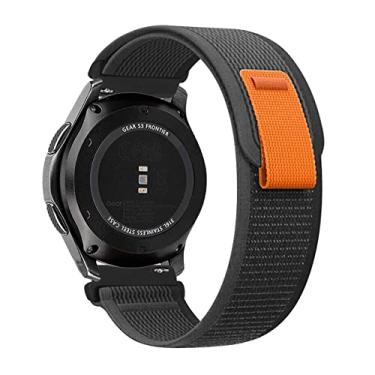 Imagem de MroTech Pulseira para trilha de 22 mm compatível com Samsung Galaxy Watch de 46 mm/Galaxy Watch 3 de 45 mm/Gear S3 Frontier/S3 Classic, aba ajustável, alça trançada de nylon de trama elástica, preta