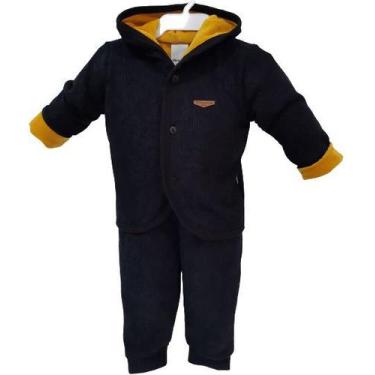 Imagem de Conjunto Luxo Cotelê Bebê Menino Inverno Casaco + Calça 2811 - CHUQUIN