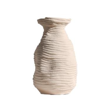 Imagem de KEG801302 Vaso de cerâmica retrô irregular para sala de estar, arranjo de flores, decoração de móveis, arranjo de flores, vaso decorativo para casa