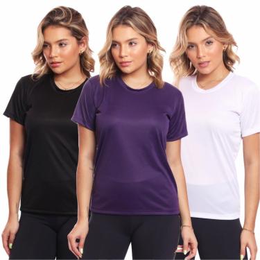 Imagem de Kit 3 Camisas Academia Esportiva Com Proteção Uv Feminina-Feminino