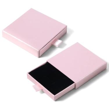 Imagem de XLIUAX Caixa de presente de joias, 4 peças, caixa de colar de anel, pequenas caixas de presente para pulseiras, brincos, colares, pulseira, organizador de gavetas, estojo de armazenamento com pingente