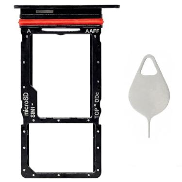 Imagem de Ubrokeifixit Bandeja de cartão micro SD Galaxy A16 5G A166U, substituição para compartimento de cartão SIM único para Samsung Galaxy A16 5G A166U1 A166W A166U A166B A166P A166E (A166U-Azul Preto)