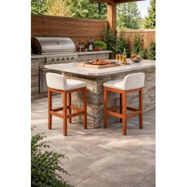 Imagem de Kit 2 Banquetas Onix Ilha Baixa 0.75cm - Base de Madeira Maciça - Área Gourmet