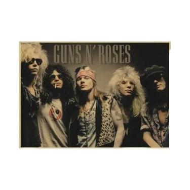 Imagem de Pôster Vintage Guns N' Roses: Pintura Em Tela De Álbum De Música De Ba