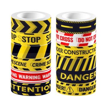 Imagem de Fita Washi Com Sinais De Perigo De Construção Em Desenho Animado, 12 R