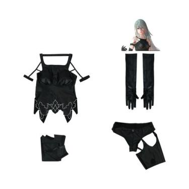Imagem de Fantasia Sexy Feminina De Cosplay NieR:Automata A2 Com Peruca Para Fes