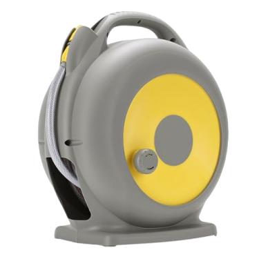 Imagem de Aramox Carretel de Mangueira de Jardim Retrátil, 15m, Leve, Flexível, 10 Modos de Pulverização Com Bico Antiderrapante para Regar, Lavar Carro, Banho de Animais de Estimação