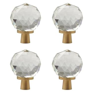 Imagem de JGHITROME Puxadores de gaveta de cristal de strass, puxador de gaveta estilo europeu 4 peças K9 puxador de armário puxador de gaveta base de latão puxadores de gaveta puxadores de móveis ferragens (25