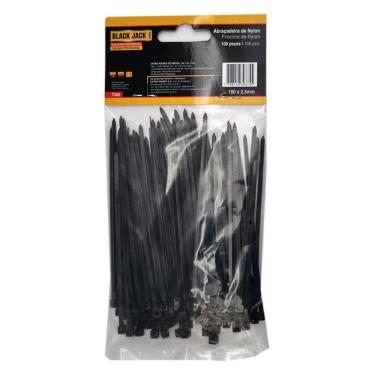 Imagem de Kit 100 Abraçadeiras De Nylon Preta 100X2,5Mm Enforca Gato