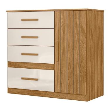 Imagem de Cômoda Sapateira Vênus 1 Porta E 4 Gavetas Freijó Off White Moval