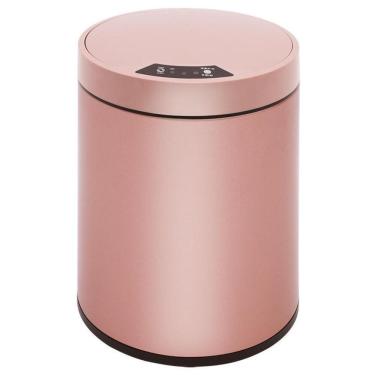 Imagem de Lixeira Automatica Rose Gold Grande 12 Litros Sensor Inteligente Cozinha Banheiro Inox Cesto Lixo
