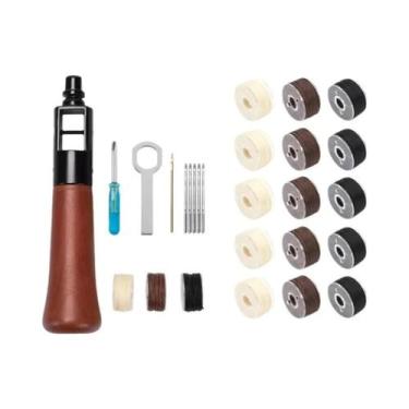 Imagem de Kit De Costura Em Couro Com Agulha E Linha, Ferramentas DIY Para Artes