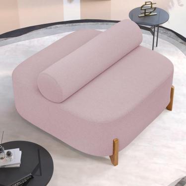 Imagem de Sofá Ilha Orgânico Living Closet Evo 125cm 02 Lugares Bouclê Rosê - Desk Design Rosê