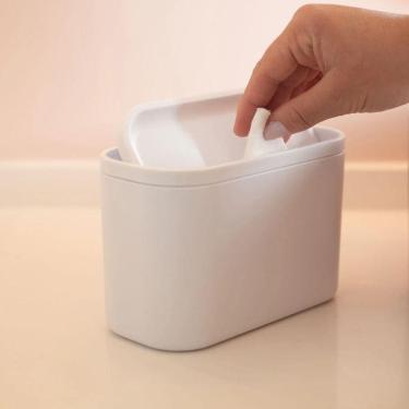 Imagem de Lixeira Compacta Basculante 1l Bege: Estilo E Praticidade Para Seu Espaço De Beleza