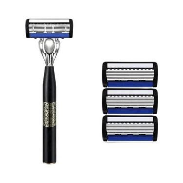 Imagem de Navalha Manual Masculina De Aço Inoxidável Com 7 Lâminas, Aparador De 