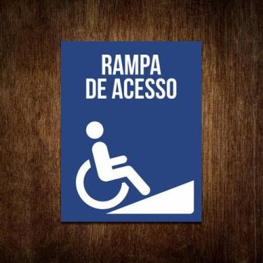 Imagem de Placa Sinalização Rampa De Acesso Para Portadores 27X35 - Sinalizo