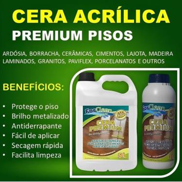 Imagem de Cera Para Piso de Cerâmica 5 Litros Acrílica Incolor Brilhante Antider