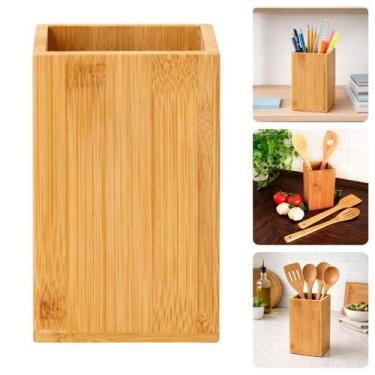 Imagem de Porta Utensílios Talheres Pincéis Canetas Maquiagens Organizador Retan