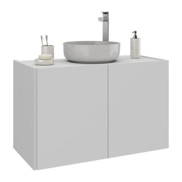 Imagem de Gabinete De Banheiro 62,5cm Suspenso 2 Portas Multimóveis Mp5044 Branco Branco