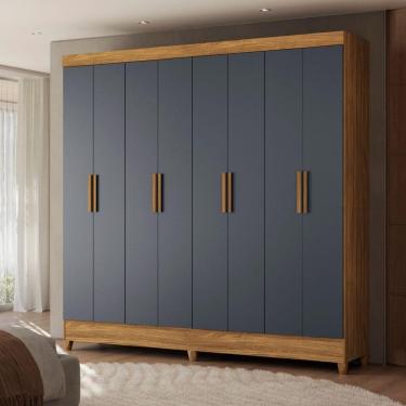 Imagem de Guarda-roupa Marajó Paris 8 Portas 2 Gavetas Moval Freijo/cinza
