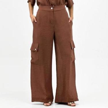 Imagem de Calça Esquire Pantalona Cargo em Tecido Feminina-Feminino