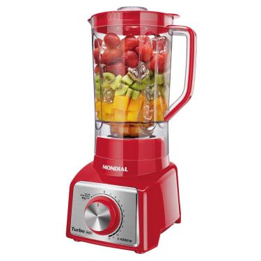 Imagem de Liquidificador Mondial Turbo L-1000 RI Vermelho/Inox 1000W com 12 Velocidades