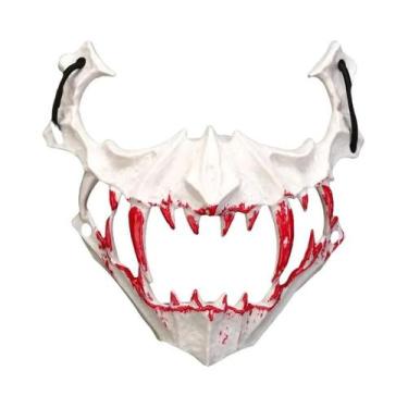 Imagem de Máscara De Halloween Estilo Anime Meia-Face Com Sangue, Máscara De Fes
