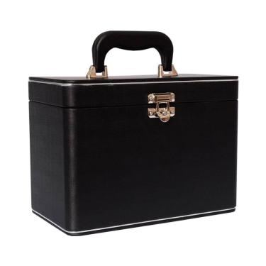 Imagem de Maleta Box 240 fotos 15x21 com 4 Álbuns Fotográficos DUNY PRETO Luxo Liso