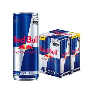 Imagem de Bebida Energética Red Bull Energy Drink 250ml - 4 Unidades, Original