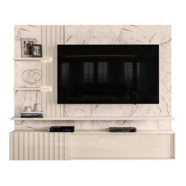Imagem de Estante Home Theater Suspenso Atena Calacata Off White  Madetec, Calac