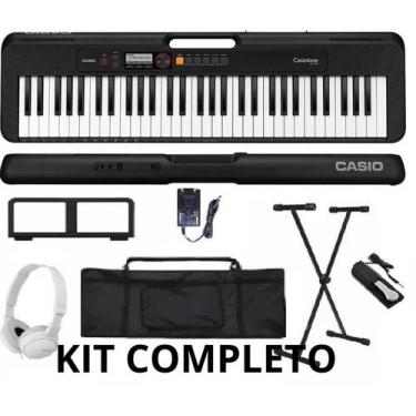 Imagem de Kit Teclado Musical Casio Cts 200 PEDAL CAPA FONE SUPORTE X