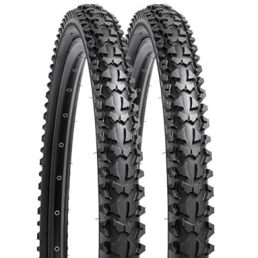 Imagem de YUNSCM 2 peças de pneus de mountain bike de 55,88 cm 22 x 2,125/57-457 compatíveis com pneus de bicicleta off-road 22 x 2,0 22 x 2,10 22 x 2,125 22 x 2,15 pneus de bicicleta (Y-1043)