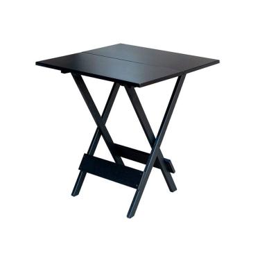 Imagem de Mesa para Restaurante Dobrável de Madeira 70x70 para Bar Área Gourmet Compacta e Resistente - Preto