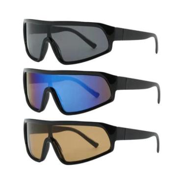 Imagem de Óculos De Sol Esportivos UV400 Com Armação Grande E Proteção Contra Ve
