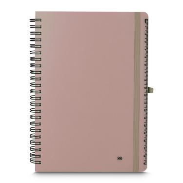 Imagem de Caderno de Anotações com Suporte para Caneta em PP Reciclável 70 Folhas Pautadas Bege