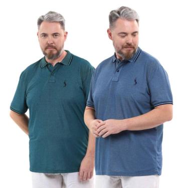 Imagem de Kit 2 Camisa Polo Plus Size Tradicional Elegante Moderna